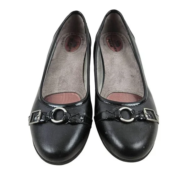 Life Stride Shoes Womens 8.5 M Memory Foam Velocity Affirm Black Leather Flats - Picture 8 of 8